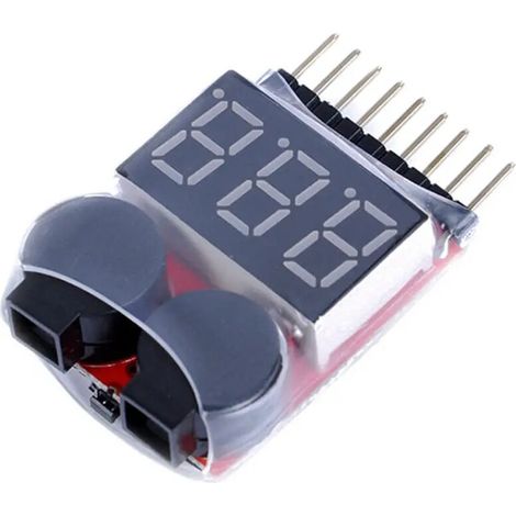 Télécommande auto pièces batterie tension affichage électrique quantité alarme 1s-8s 7.4v 11.1v instrument testeur noir