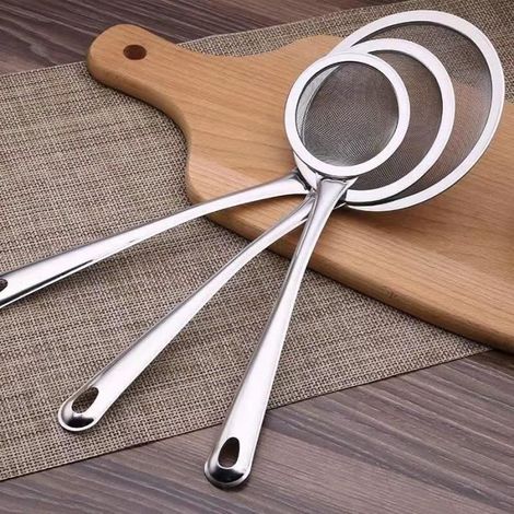 Tamis/Passoire - Cuisine - 3 PCS - Acier - 24/27/29 CM - Maille Fine avec Poignée (1/4)
