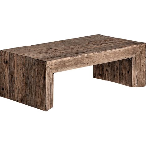 Table basse ethnique en pin recyclé Vical - Teinte naturelle bois vieilli brun (1/5)