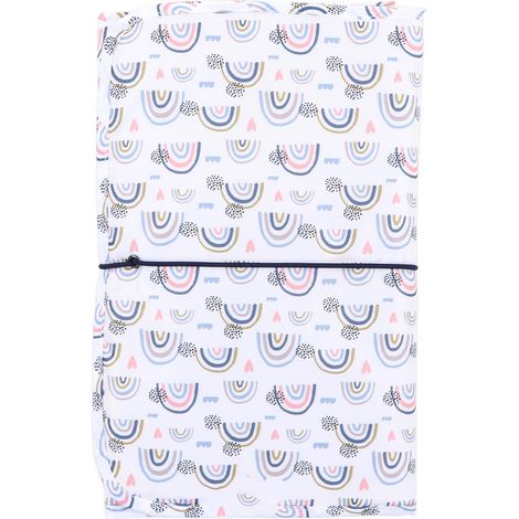 Nappe à langer portable imperméable en nylon - Pratique pour voyages et maison - Modèle arc-en-ciel blanc (1/5)