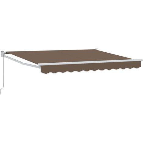 Store banne rétractable, taupe, 5 x 3 mètres, 100% polyester et aluminium. (1/5)
