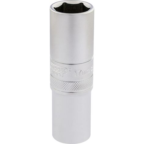 Draper Expert 16649 1/2 Inch Drive 6-Point Metric Deep Socket (17mm) in Micro Satin Chrome Finish (1/5)