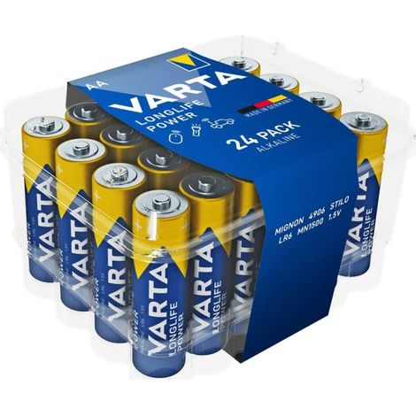 Varta ALCALINE AA / LR6 HAUTE ÉNERGIE, 1.5 V - 4906.301.124 (24 pcs) (1/2)