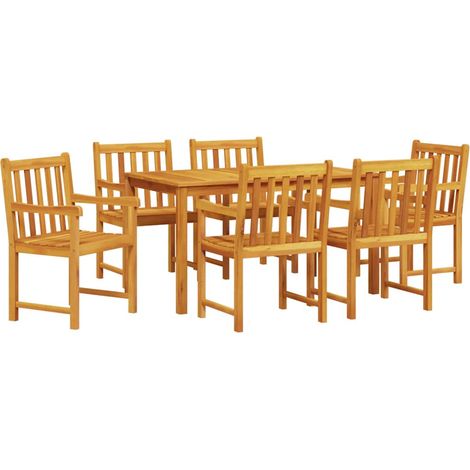 vidaXL Garden Dining Set 7 pcs Brown Solid acacia wood