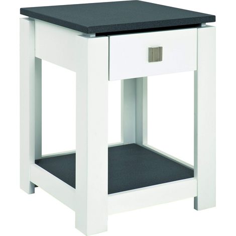 HAKU Möbel Tavolino, MDF, bianco effetto granito, L 40 x P 40 x A 55 cm (1/2)