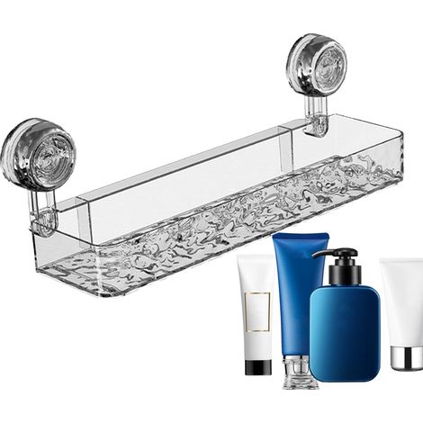 Étagère De Douche Sans Perçage, Étagère Murale À Ventouse, Étagère De Douche Avec Ventouse Panier De Douche Auto-adhésif, Serviteur De Douche Cusine, Porte-savon Pour Salle De Bain Et Cuisine (1/5)