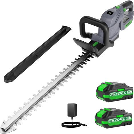 Taille-haie sans Fil de 50,8 cm (Comprend 2 Batteries et Chargeur), Taille-haie électrique Portable, poignée rotative à 180°, Taille-arbuste, léger et Compact, Gris (1/5)