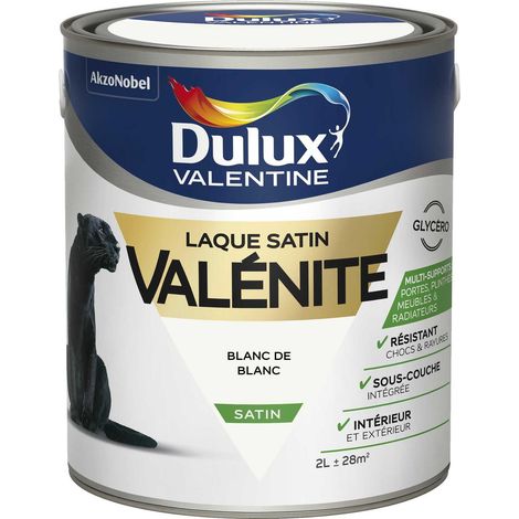 Peinture Laque Valénite Satin Blanc De Blanc 2 L - Dulux Valentine