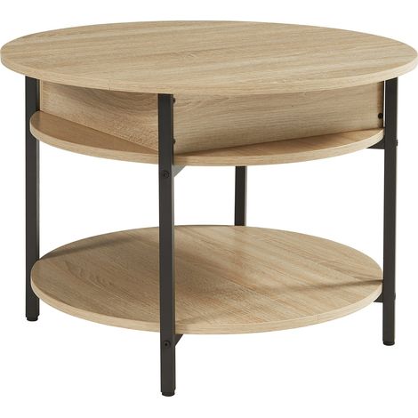 Mesa de centro consola lateral con tablero elevable efecto roble 030010798 (1/5)