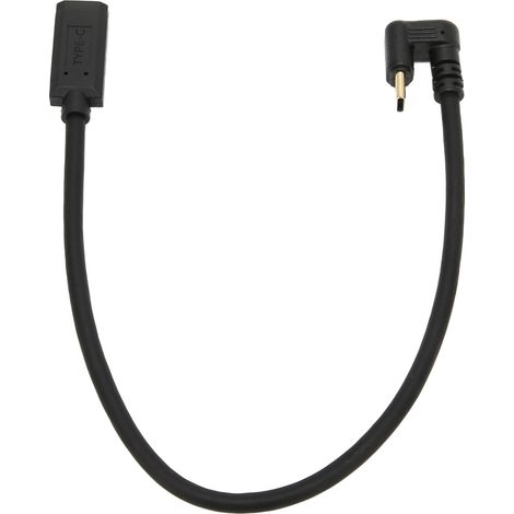 Câble USB C 0,3m 10Gbps angle droit doré, mâle-femelle, compatible Xiaomi Mi 4C (1/5)