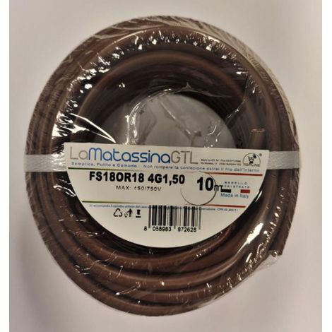 Cavo fs18or18 go-at topline 10 metri 4g1,5 marrone - mfs184g1,5ma10