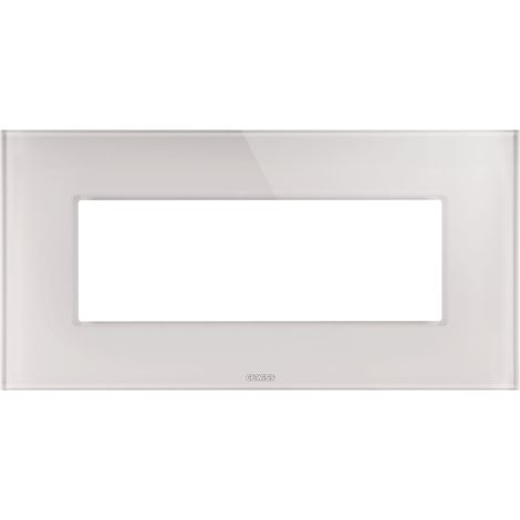 PLAQUE ICE 6P VERRE BEIGE NATUREL GEWISS GW16906CL
