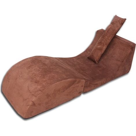 Faltbares Relaxsofa Braunes Wildleder (1/3)
