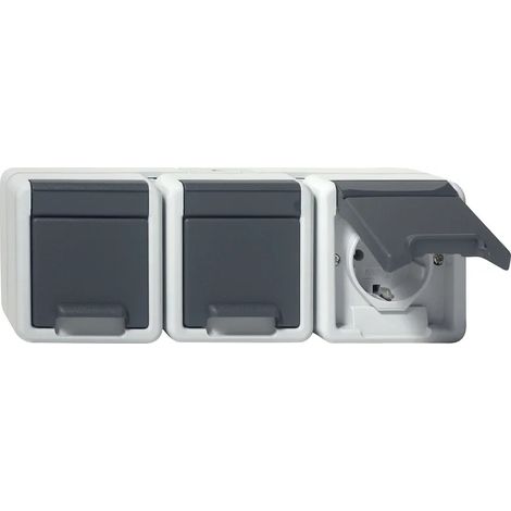 Gira 478930 SCHUKO 3F presa elettrica grigia compatta