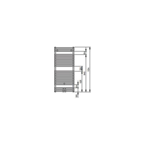 VONO-DION-M Badheizkörper H 1100 Bl 400 BH 1134x98x400mm weiß Mittenanschluss