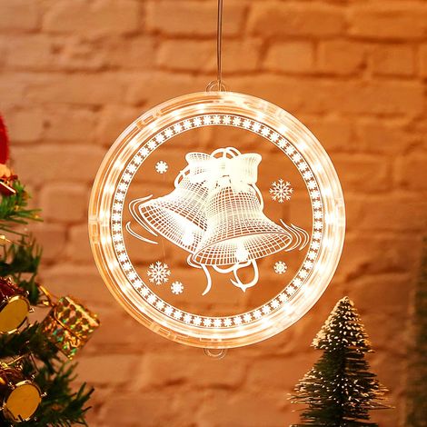 Lumière fenêtre Noël LED cloches à piles (1/4)