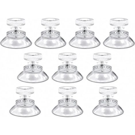 Ventouses filetées (lot de 10, 25 mm) pour fenêtres Ventouses transparentes à tête réglable, idéales pour le verre, le carrelage, les voitures, les rideaux, les parasols et la décoration. (1/5)
