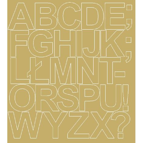 Letras autoadhesivas de 10 cm, color dorado brillante.