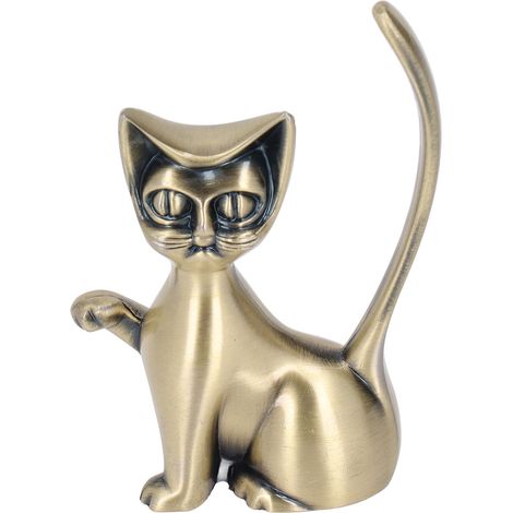 Porte-bagues Chat Divin, motif chat divin, en alliage de zinc robuste et durable, style rétro, pour bagues et bijoux. Organisateur de bagues et bijoux. (1/5)
