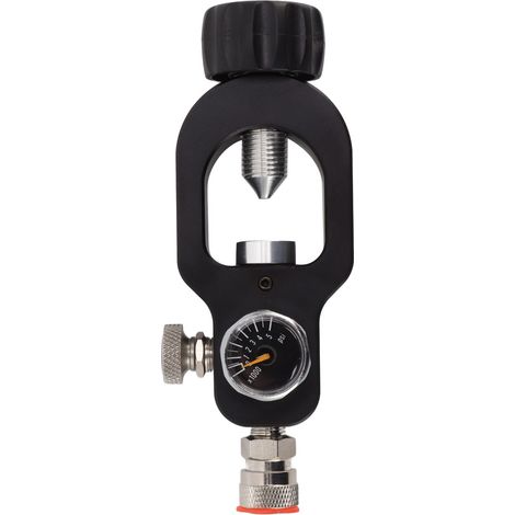 Ortviai Robinet de Remplissage CO2 pour Bouteilles – Étanche, en Acier Inoxydable et Alliage d’Aluminium, Noir (1/5)