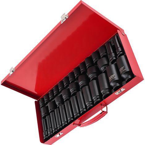 Kraft-Schlagschrauber-Nüsse Steckschlüssel Satz Kraftnüsse Nuss Set 1/2" 8-32 mm (1/5)