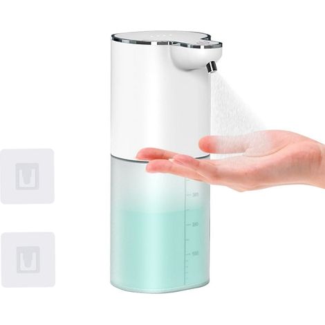 Distributeur Desinfectant Automatique - 400 ml - Rechargeable USB-C - Montage Murale Sans Perçage - 4 Durées de Distribution Réglables - IPX5 - Pour Hôtels Restaurants Écoles