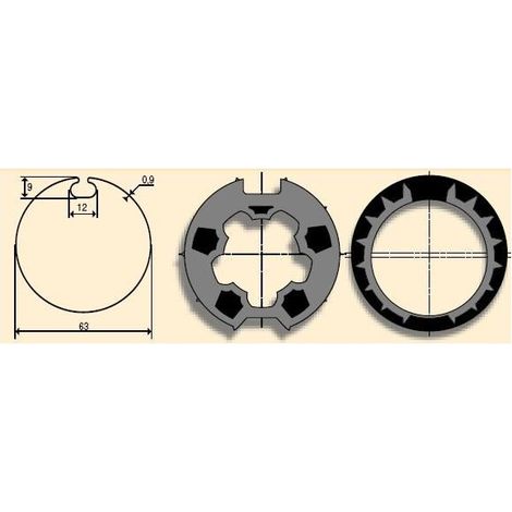 Jeu d'adaptation moteur pour LT 50 tube Welser 63 à goutte somfy (1/2)