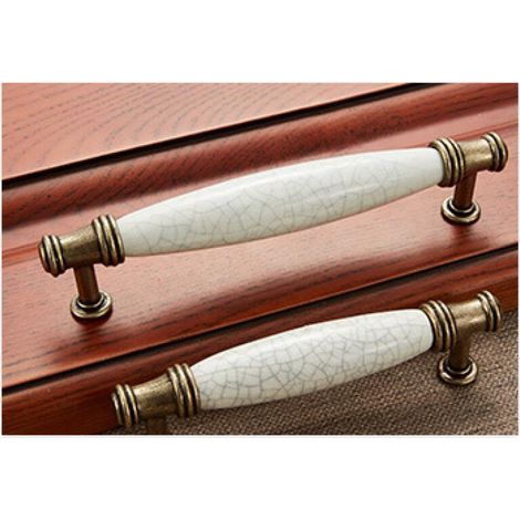 128 mm 10 x Door Pull Handle Bow Pulls, T Bar Kitchen Door Handles, Cupboard Drawer Bedroom furniture handles ceramics Hole centers (1/5)