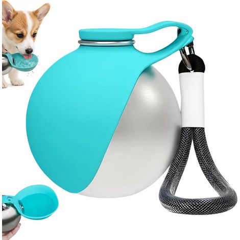 Gamelle Étanche avec Bol Pliable, Gourde Chien avec Bol en Pliable Silicone, Gourde Chien Promenade Gamelle, Gourde de Compacte pour Chiens, pour Sorties, Marche Quotidienne, Voyages, Camping (1/5)