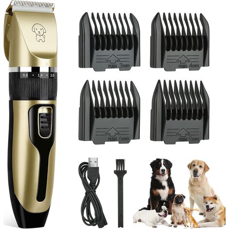 Tondeuse pour chien, kit de toilettage, tondeuse sans fil rechargeable, tondeuse silencieuse pour animaux de compagnie, tondeuse professionnelle pour poils épais