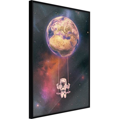 Affiche Murale Encadrée "The Whole World is a Playground" 30 x 42 cm Noir