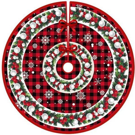 Jupe de sapin de Noël - Tablier de fond Décoration intérieure - Noël - 90 cm diamètre Style 22 (1/5)