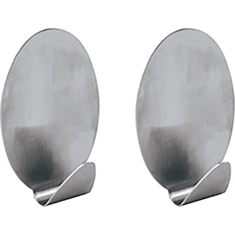 Lot de 2 crochets adhésifs mural Inox MSV