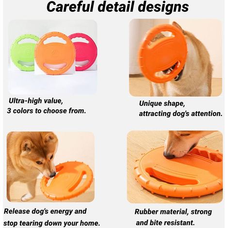 Frisbee chien, frisbee pour chiens et chiots pour jouer à la plage et à la piscine, diamètre 20 cm (vert) 1 pièce (1/3)
