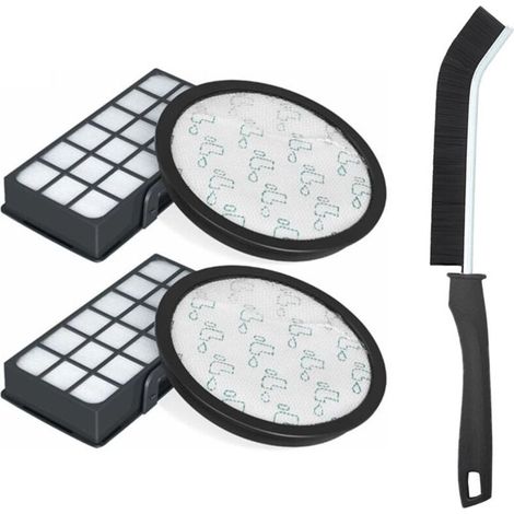 Lot de 2 Filtres HEPA pour Rowenta Silence Force Cyclonic 4AAAA RO7647EA RO7663EA RO7676EA RO7681EA (Modèle RO76xx) Aspirateurs, Filtre de Rechange Accessoires ZR903701 H246 Une brosse supplémentaire (1/4)