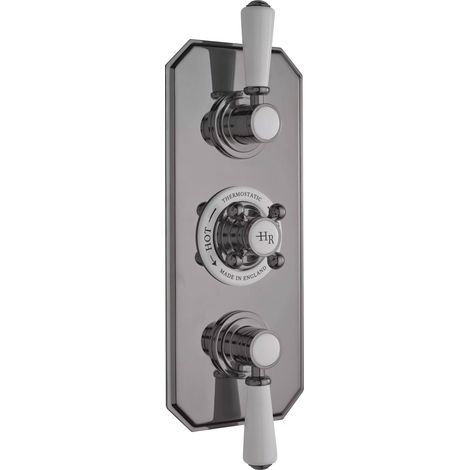 Hudson Reed Topaz Concealed Triple Handle Shower Valve - Brushed Pewter