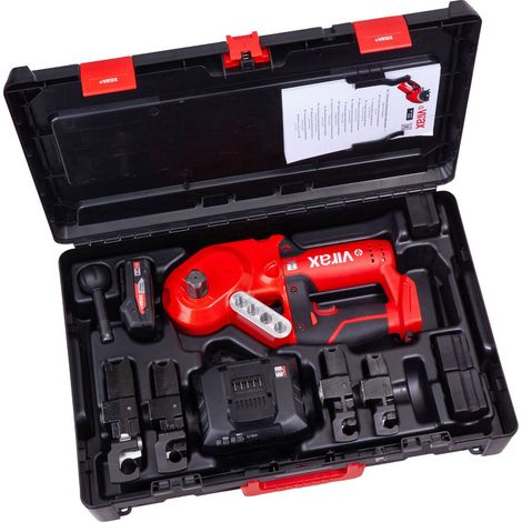 Virax – Cintreuse compacte électroportative 18V – Batterie Lithium-Ion 2Ah – Chargeur rapide – Coffret Virabox – Pour installations jusqu'à Ø 22mm