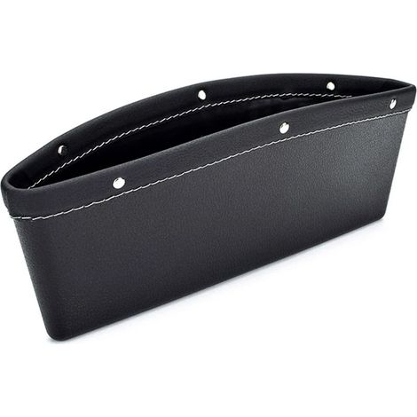 Boîte de rangement pour coutures de siège auto (noire), comblement d'espace dans la console centrale, poche latérale en cuir, quatre couleurs disponibles, accessoires intérieurs de voiture (1/4)