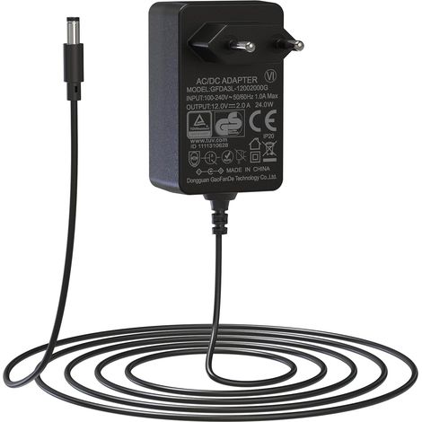 Adaptateur Secteur 12 V 2 A, Alimentation DC 12V 100-240V 50/60 Hz, Prise Jack 5,5 mm, Câble de 1,5m pour Rubans LED, Caméras de Vidéosurveillance, Routeurs (1/5)