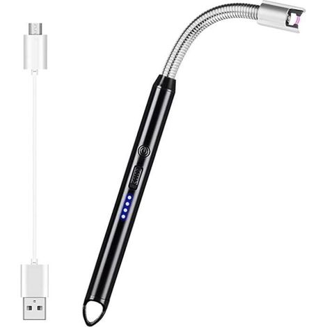 Allume Bougie Electrique, USB Rechargeable Briquet Électrique Arc, avec 360 Diplôme Neck pour Cuisinière et Camping en ALLUME GAZ (1/5)
