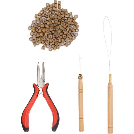 Kit Micro Anneaux en Silicone et Perles avec Pince Crochet pour Extension de Cheveux, Outil de Coiffure, 7200 pièces (1/5)