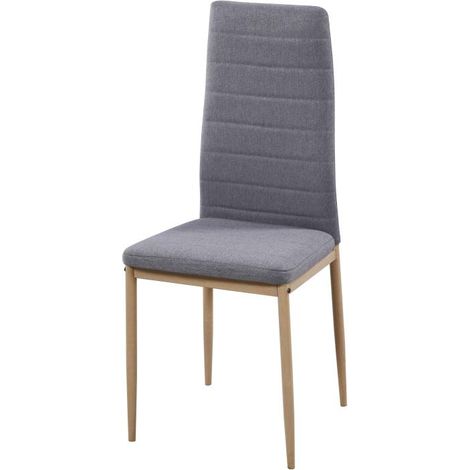 Pack de 4 sillas Md-Galera tapizadas en tejido PU gris, 93cm(alto) 43cm(ancho) 42.5cm(largo) (1/5)