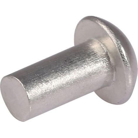 Rivet aluminium alliage tête ronde pleine auto-insertion B067, fixation robuste pour métal, lot de 100 pièces, usage industriel et bricolage, diamètre 4,8 mm, longueur 12 mm. (1/3)