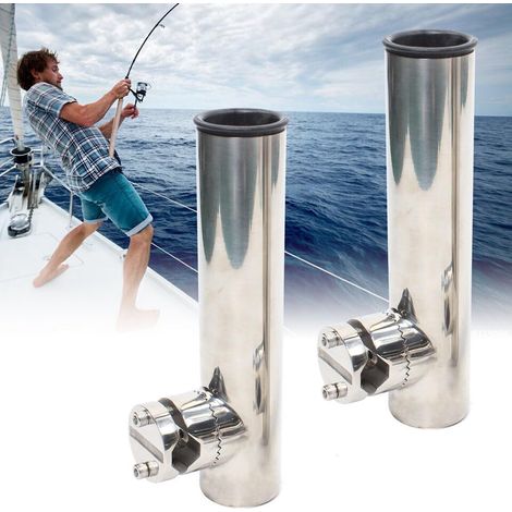 2er-Set Angelrutenhalter, Angelrutenhalter für Boote, Edelstahl, 360 Grad drehbar, Angelrutenhalter für 19-25 mm (1/5)