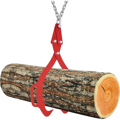 Pinces forestières pour troncs D'arbres jusqu'à 520 mm, Force de traction de 700 kg pince arrière en acier de haute qualité peut être utilisé pour différents troncs et tiges (rouge)