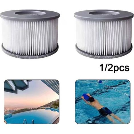 Lot de 2 cartouches filtrantes pour jacuzzi gonflables MSPA, pour tous les jacuzzis actuels, cartouches de spa FD2089 (1/5)