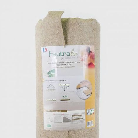 Isolant mince en lin pour parquet FEUTRALIN, ép. 4mm - 15m x 1m