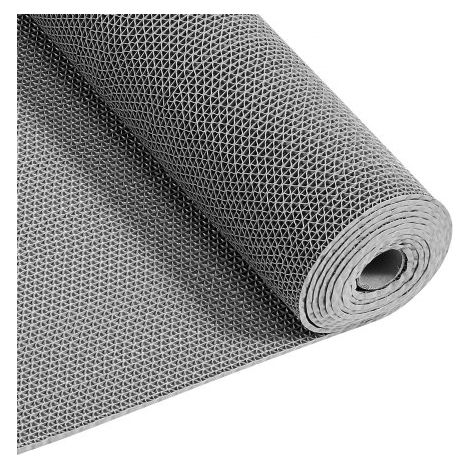Alfombra de Drenaje Antideslizante 90 x 500 cm, Alfombrilla Comercial de PVC Perforada, Felpudo Impermeable, Suelo Antideslizante para Cocina Piscina Terraza Baño Ducha Restaurante, Color Gris (1/5)