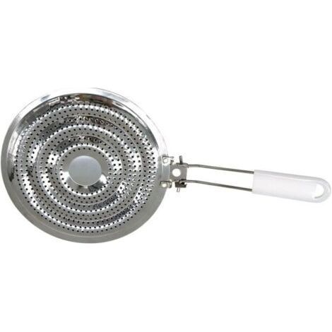 Lntyq Diffuseur de Chaleur de Plaque de Cuisson, Accessoire pour gazinière, Argent, Acier Inoxydable, 20,5 cm
