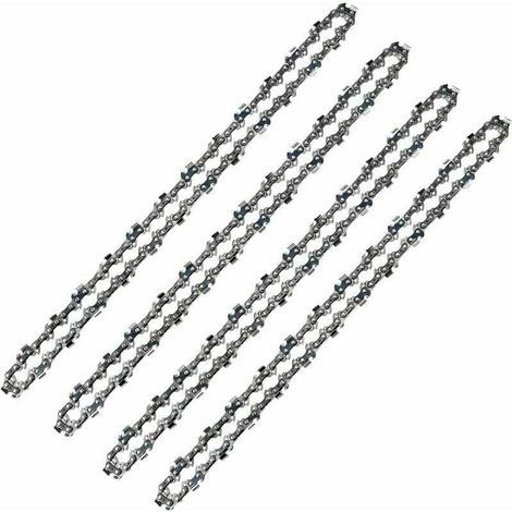 Chaîne de tronçonneuse 52 Maillons, Pas de 3/8 LP, Jauge 050 (1,3mm) Faible Rebond (Low-Kickback), Lot de 4 Chaînes de Tronçonneuse 52 Entraineurs pour Guide-Chaîne de 14 (35 cm) (1/5)